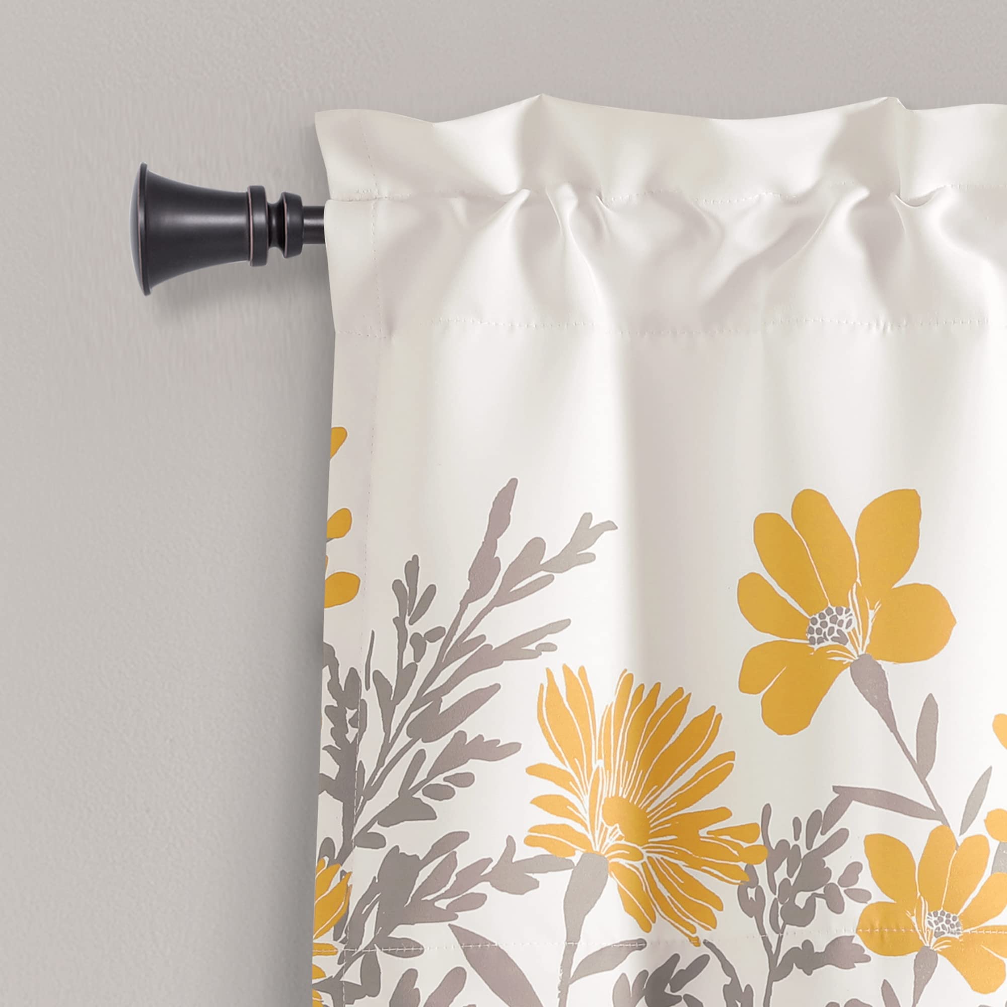 Image secondaire de Cantonnière Florale Lush Decor Jaune et Gris 45,7 x 132,1 cm