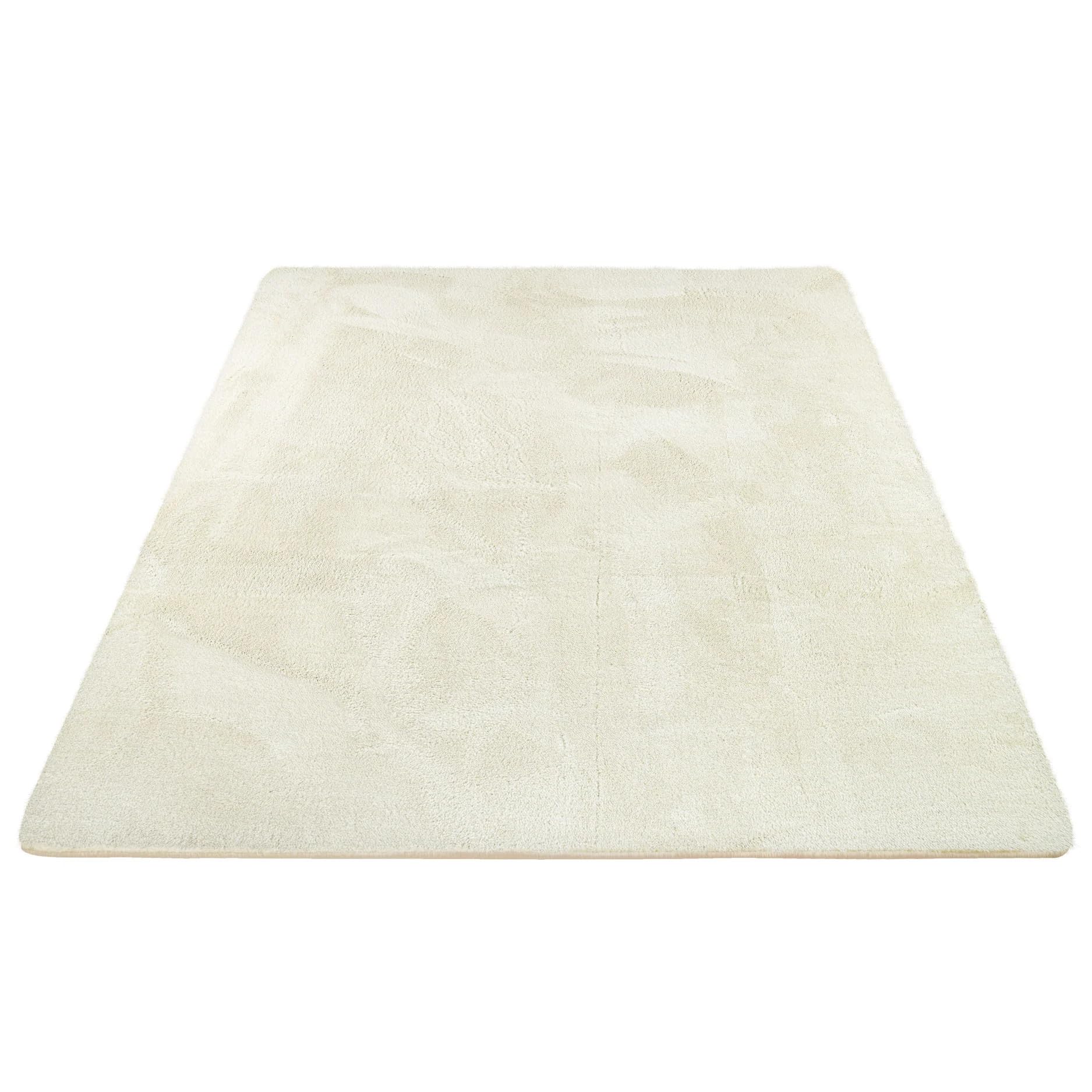 Dywan 190 x 270 cm kremowy Plush - sztuczne futro z krótkim włosiem - miękki do salonu, sypialni i pokoju dziecięcego
