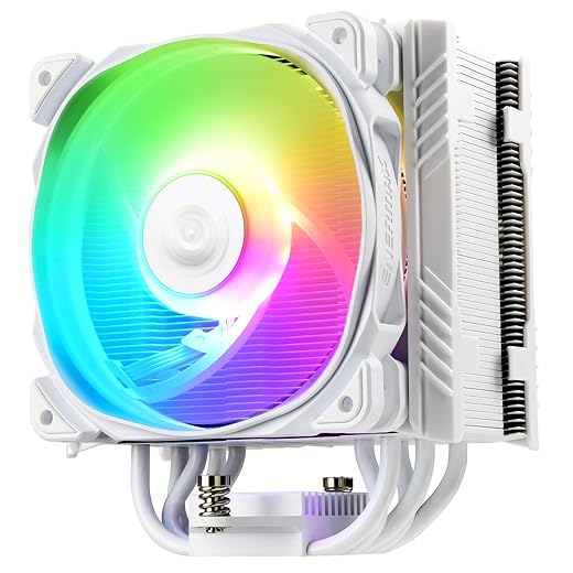 Enermax ETS-T50 Axe Addressable RGB CPU Air Cooler 230W+ TDP for AMD AM4/Intel LGA 1700/1200/1151 Univeral Socket 5 Direct Contact Heat Pipes 120mm PWM Fan White