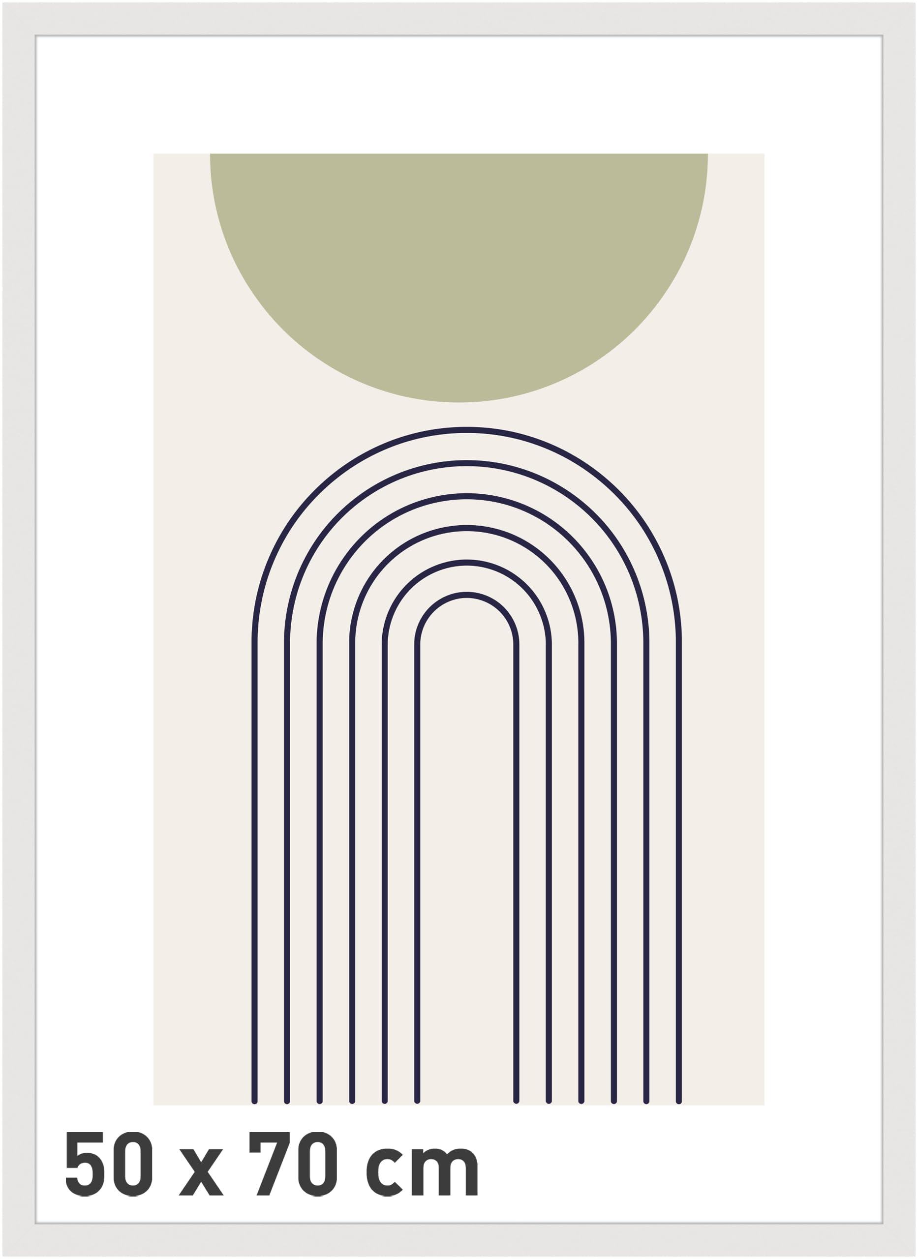 Accent By Nielsen White Velino Picture Frame - 50X70cm - With Glass Front - Ready-To-Hang With Contemporary Poster Print