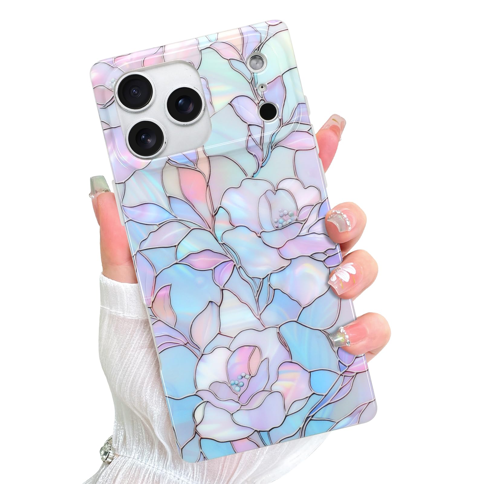 Coque iPhone 17 Pro antichoc Magsafe à motif fleur violette - 8
