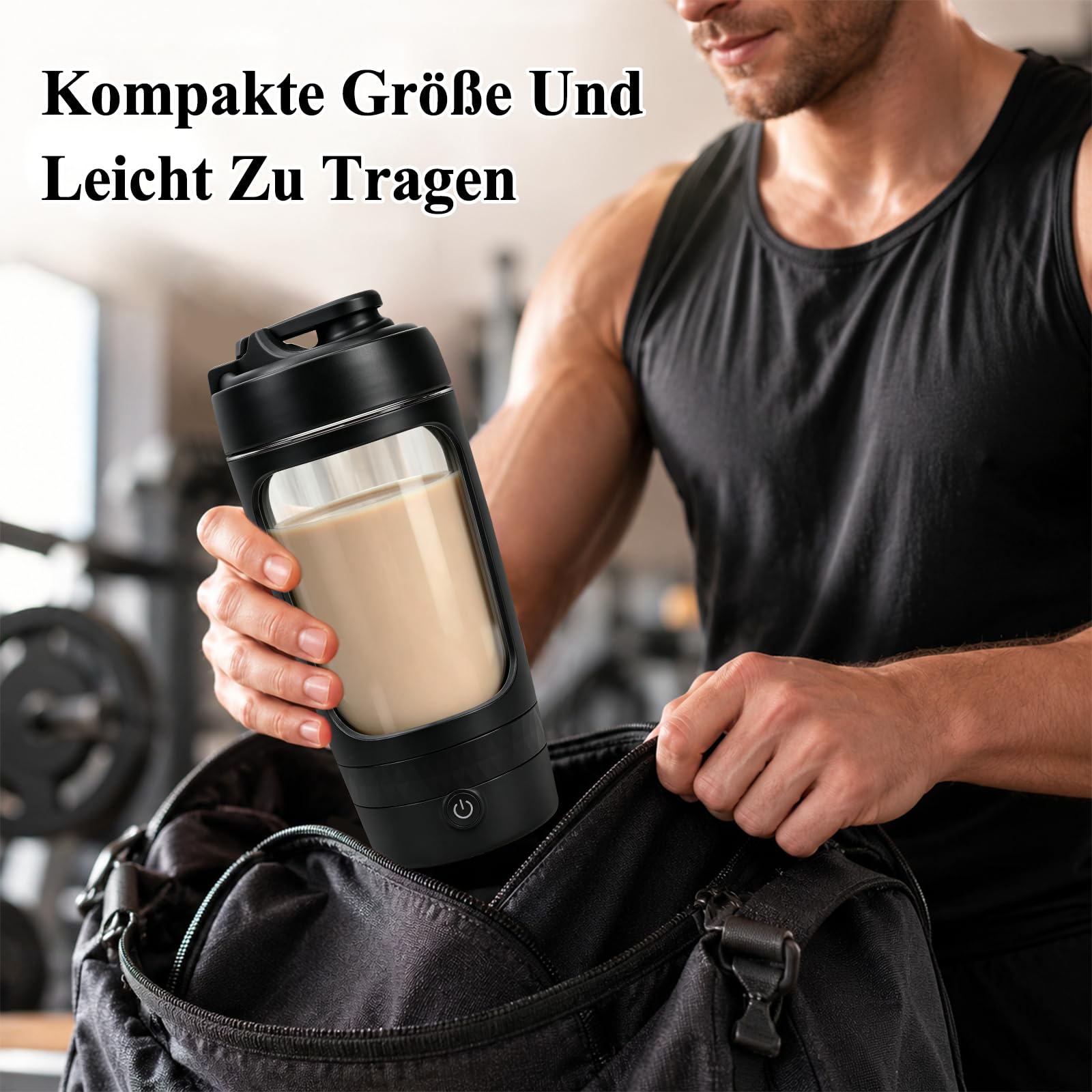 Shaker elettrico da 630 ml, shaker per proteine con scomparto per la polvere, shaker elettrico per proteine con base motore rimovibile, ricaricabile tramite USB-C, a prova di perdite e senza BPA, per