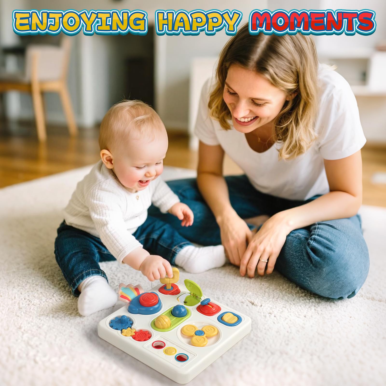 Giochi Bambini 1 Anno, Gioco Bambino 1 Anno, Giochi Busy Board Montessori 1 Annos 8-IN-1 Gioco Bimba Bambina 1 Anni con Musica Giocattoli Educativi Interattivi per Regalo Bambino Bambina 1 2 Anni
