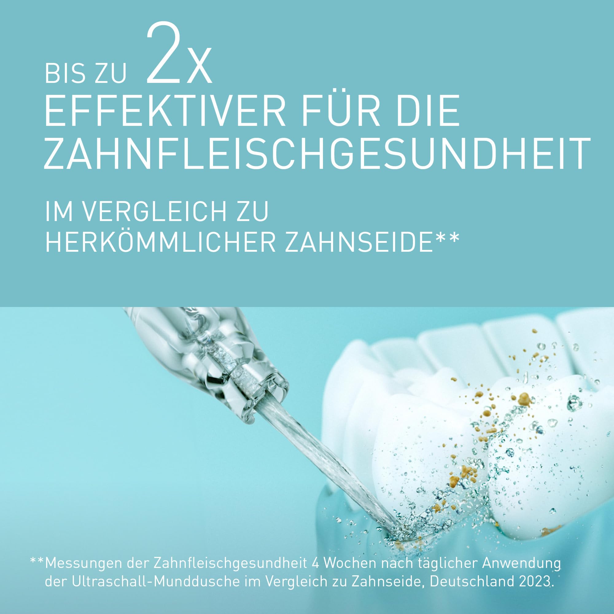 Panasonic EW-DJ4B-G Reise-Munddusche, Wiederaufladbare mit Ultraschalltechnologie, 150 ml Wassertank, Schnelles Aufladen in 1 Stunde