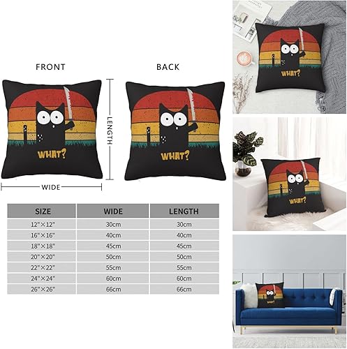 Miniatura 5 de YIPOCH Cute Black Cat- Throw Pillow Covers 26"x26" Throw Pillow Cushion Cases Decoration for Couch Sofa Pillow Covers fundas para cojines de sala
