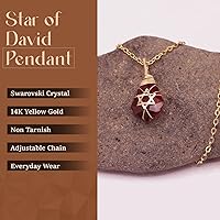 Vista 16 de Collar de estrella de David para mujeres y hombres, collar de estrella judía relleno de oro de 14 quilates, collar de Israel Aurora Borealis
