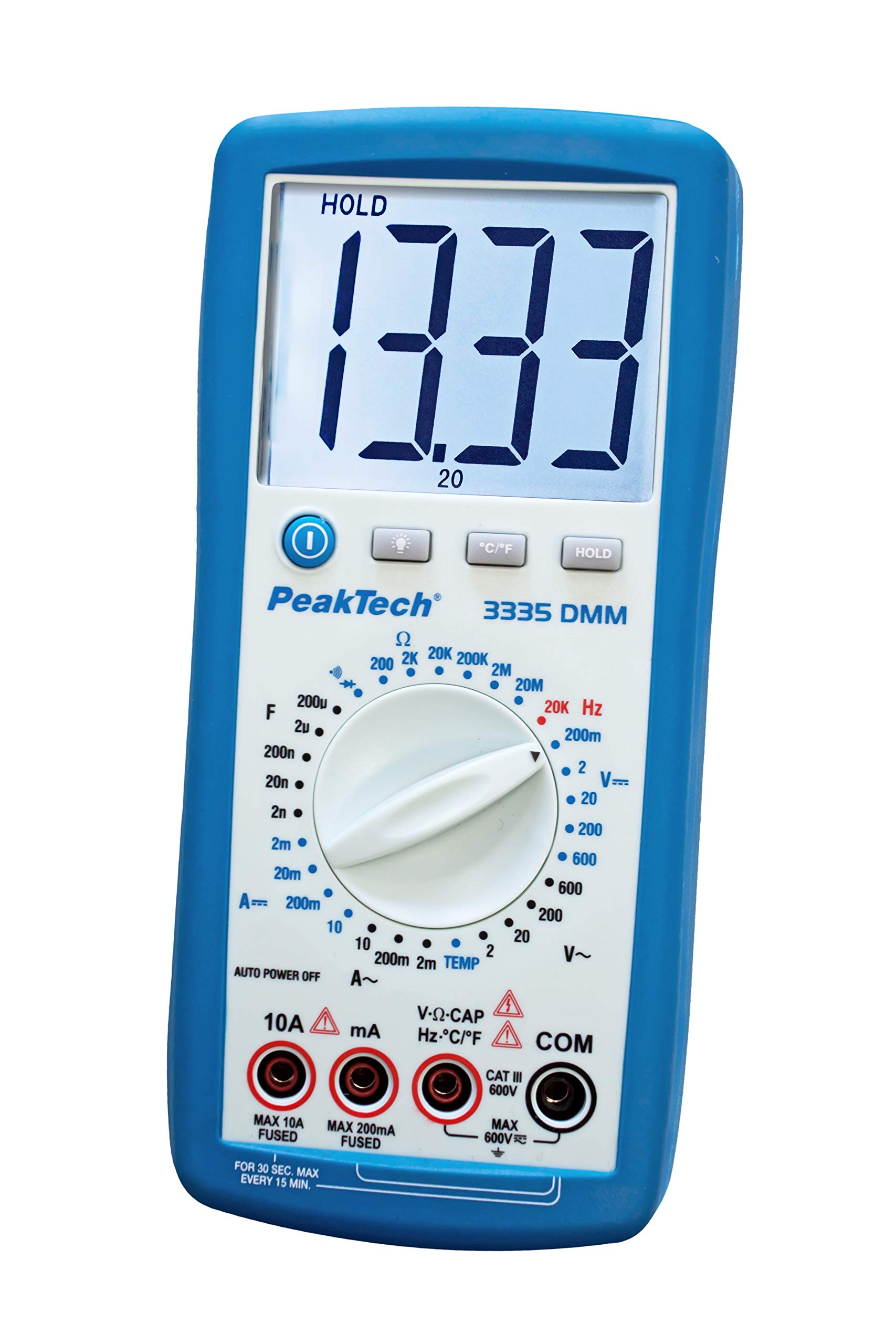 PeakTech P 3335 - Multimetr Cyfrowy ~ 2.000 zliczeń ~ 600V AC/DC ~ 10A AC/DC - zakres pomiarowy