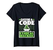 Caffeine & Code Ethical Hacker Tools - Hacker Cybersecurity V-Neck T-Shirt