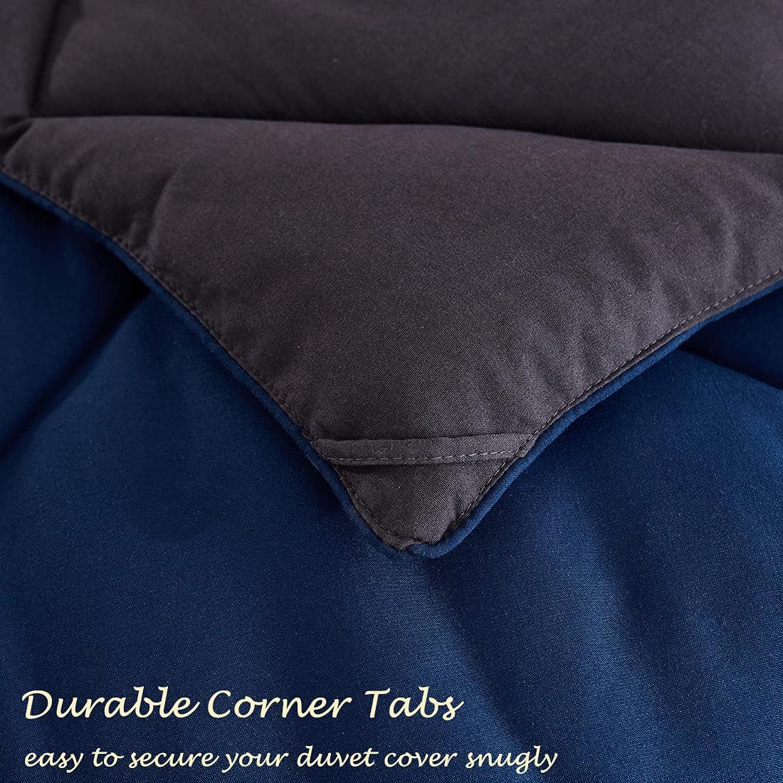 Frabo All Season Down Alternative Comforter Queen Size - Quilted Comforter Reversible Duvet Insert with Plush Microfiber Filler Soft & Lightweight 88x88 inches (Blue, Queen)