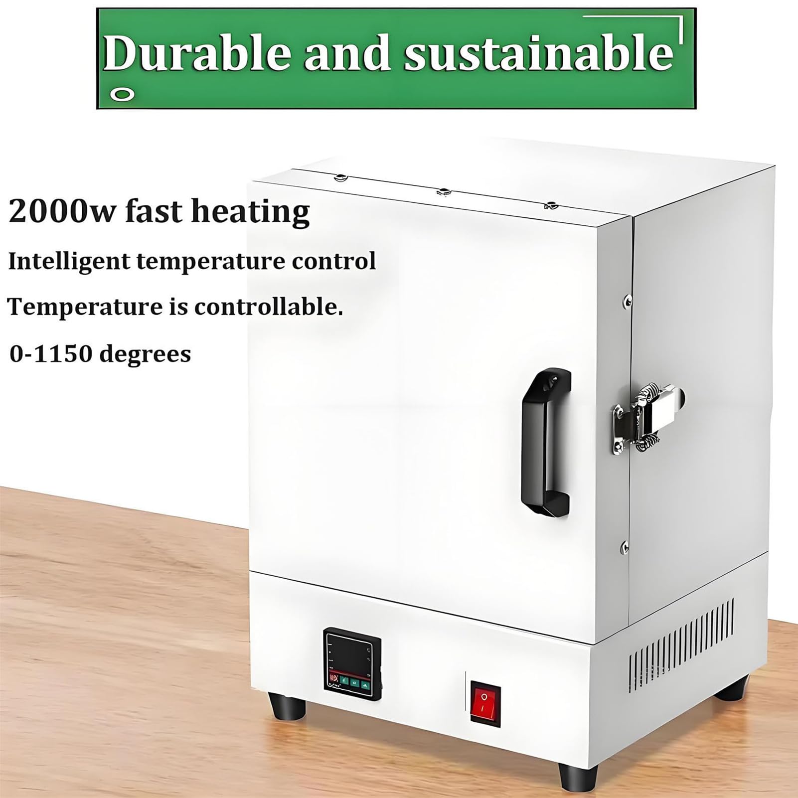 Four de Laboratoire à Moufle, Four à Moufle électrique en Céramique 2000 W, Four électrique 1150 °C, Compact pour Usage Domestique Et Professionnel pour l'artisanat de Bricolage