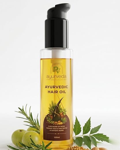 PV AYURVEDA Hair Oil, 100ml, Light & Non-Sticky with 6X Vitamin E for 2X Hair Fall Reduction