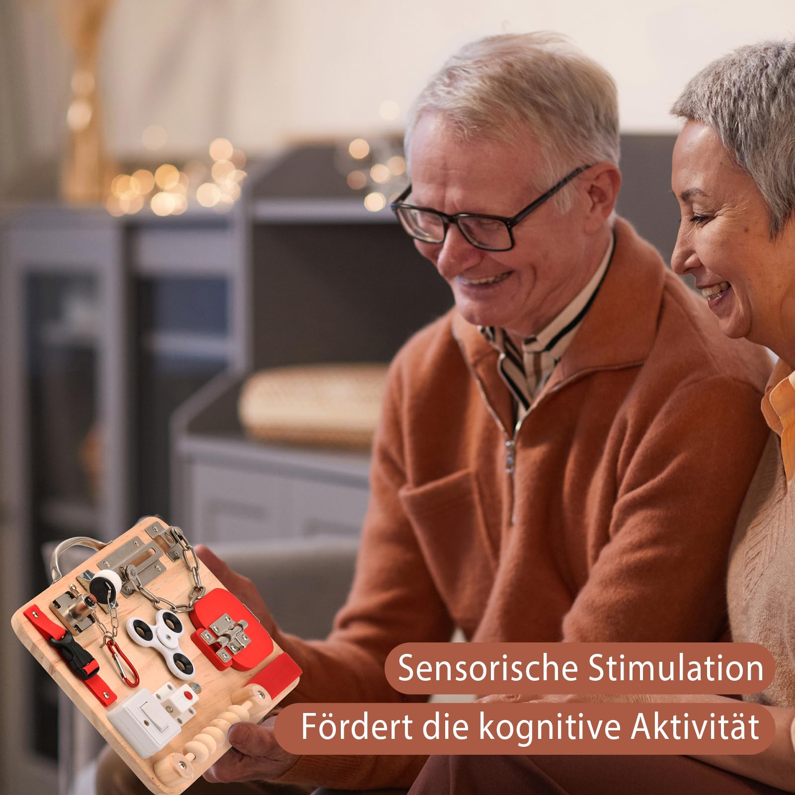 Fidget Board für Demenzkranke – Beschäftigung für Senioren mit Alzheimer – Memory Spiele-Das generationenübergreifende Beschäftigungsboard-Feinmotorik trainieren ADHS-Hilfen Autismus Fidget Spinner