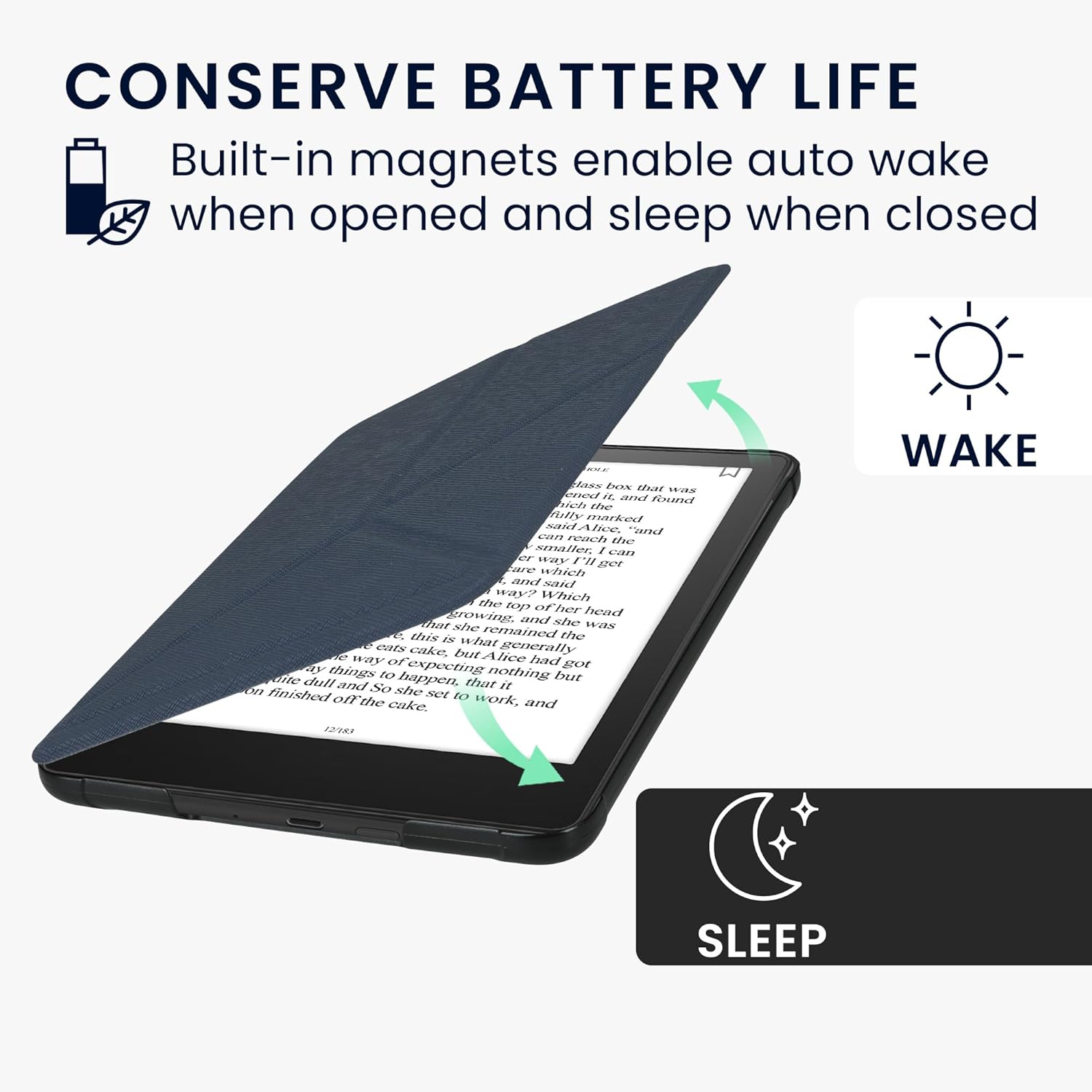 kwmobile Origami Case Compatible with Amazon Kindle Paperwhite (2024)/Colorsoft Case - Slim PU Leather Cover with Stand - Dark Blue
