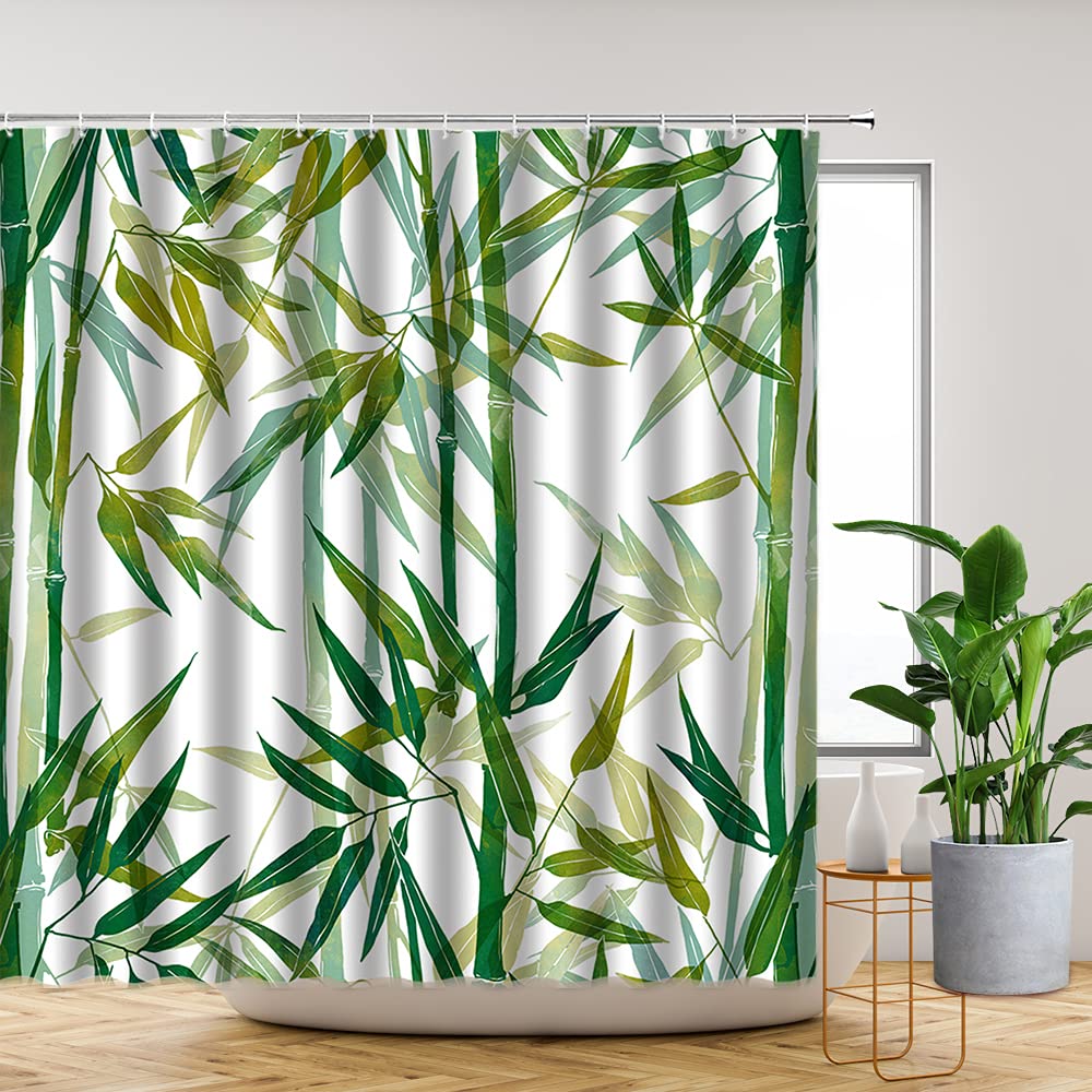 Asiatischer Bambus Duschvorhang Japanische Grnpflanze Bambus Wald Blatt  Chinesische Sommer Natur Botanische Meditation Natrliche Landschaft  Orientalische Zen Frischer Bambus Badezimmer Dekor : Amazon.de: Kche,  Haushalt & Wohnen