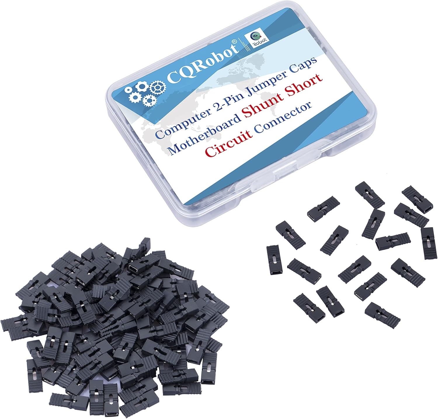 CQRobot 100 Pieces Black Standard Computer Jumper Caps with Handle Pin