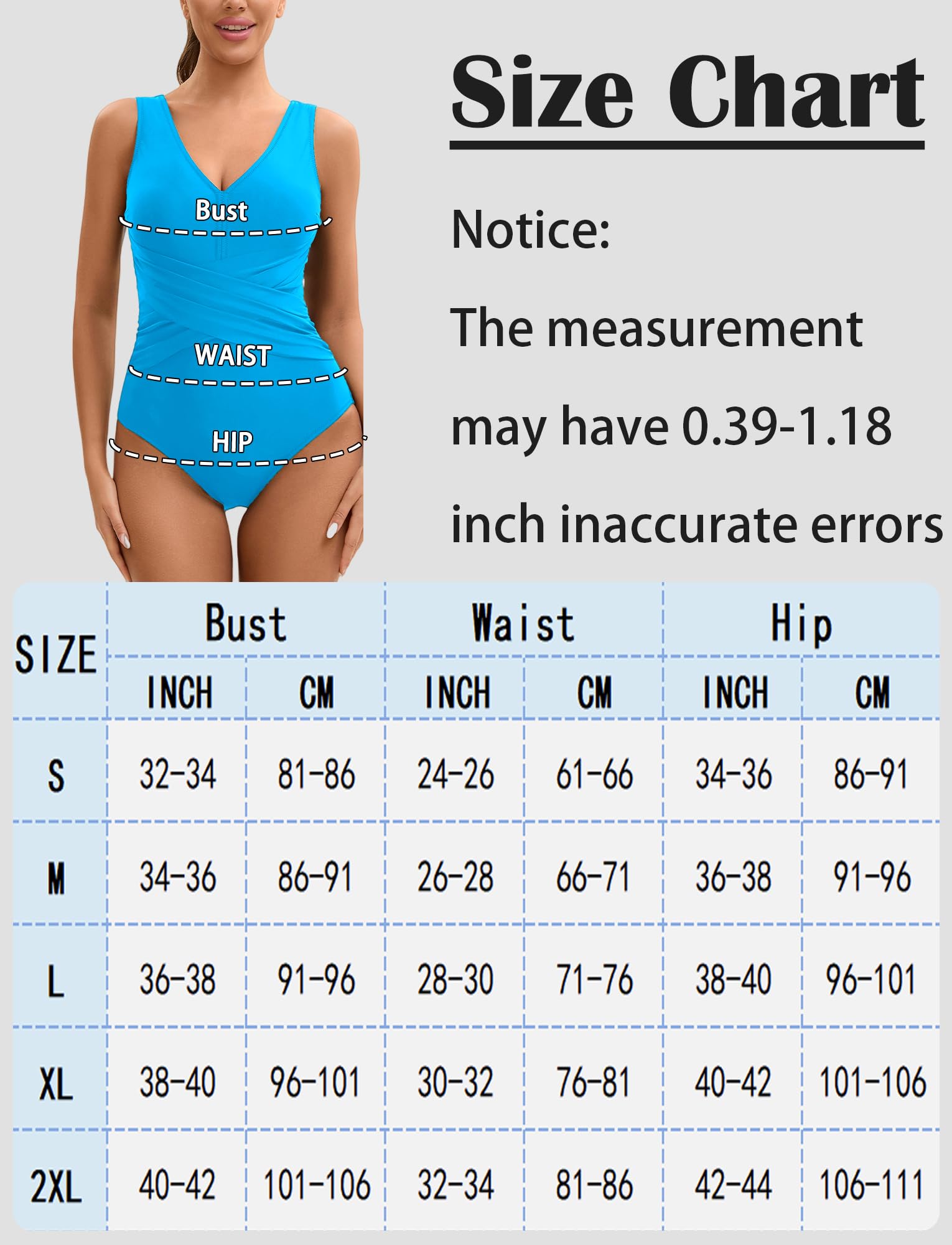 Femme Maillot de Bain 1 Pieces Col en V Monokini Push-up Dame élégant Surf Piscine Plage S-3xl