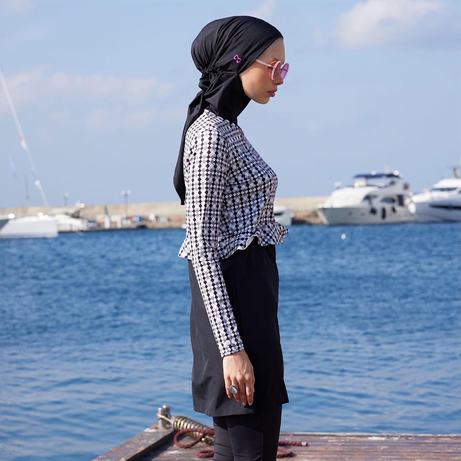 Modest Swimwear for Women – 5-Piece Long Sleeve Burkini Set with Cover & Hijab (Beachwear)