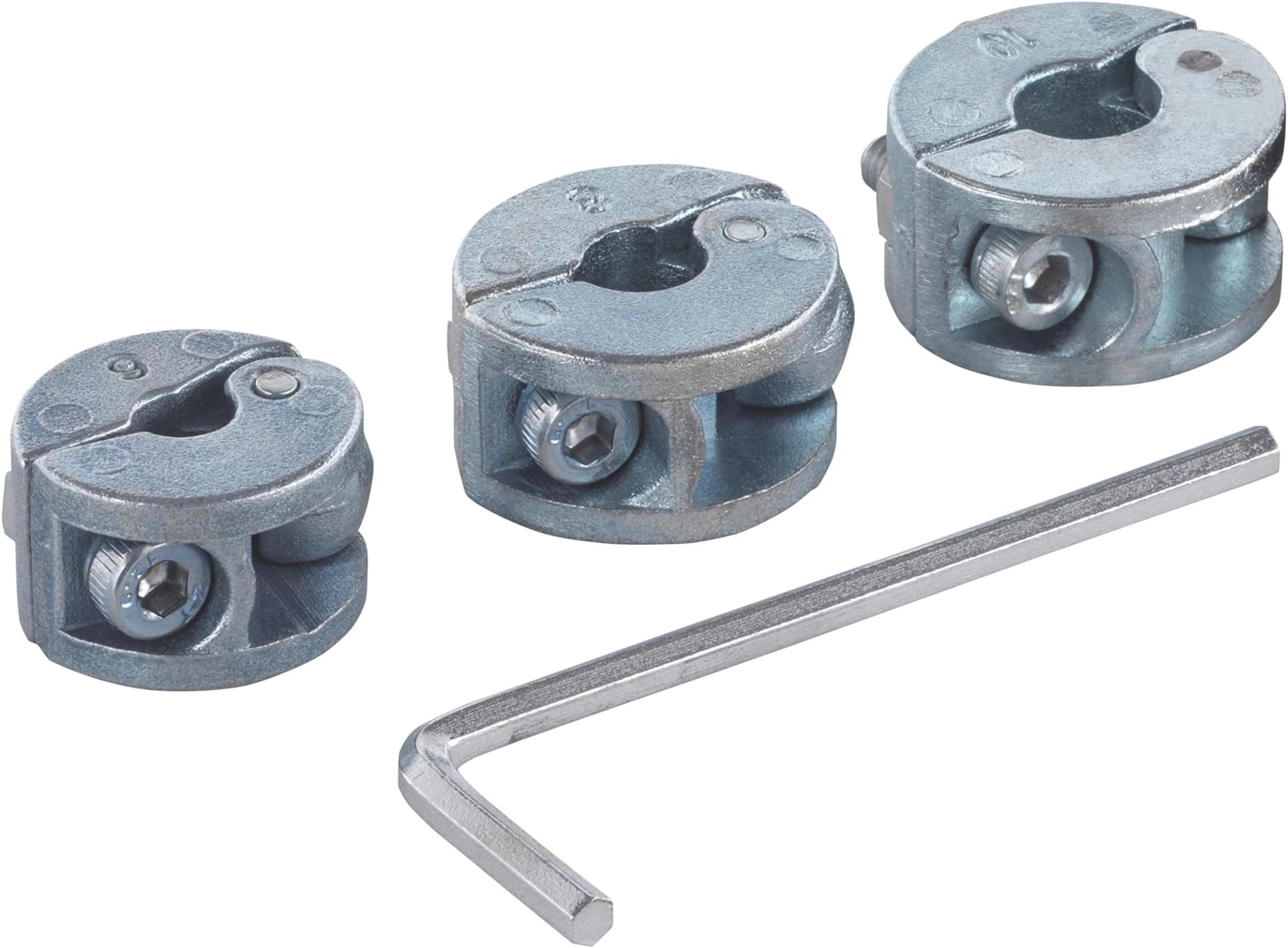 wolfcraft Universal Depth Stop Set, 3 Pcs. I 2755000 I For restricted-depth drilling