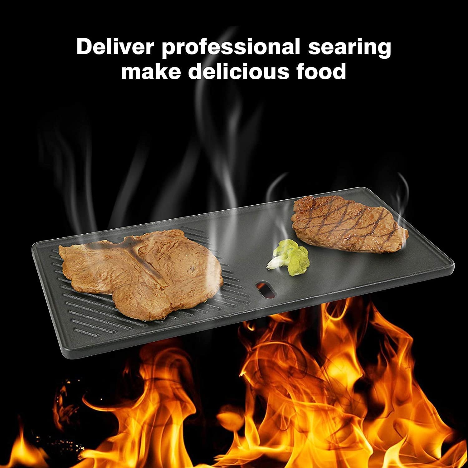 Charbroil Advantage 225s enders Boston 4, piastra di ricambio per barbecue, piastra in ghisa e griglia 43 x 72 cm