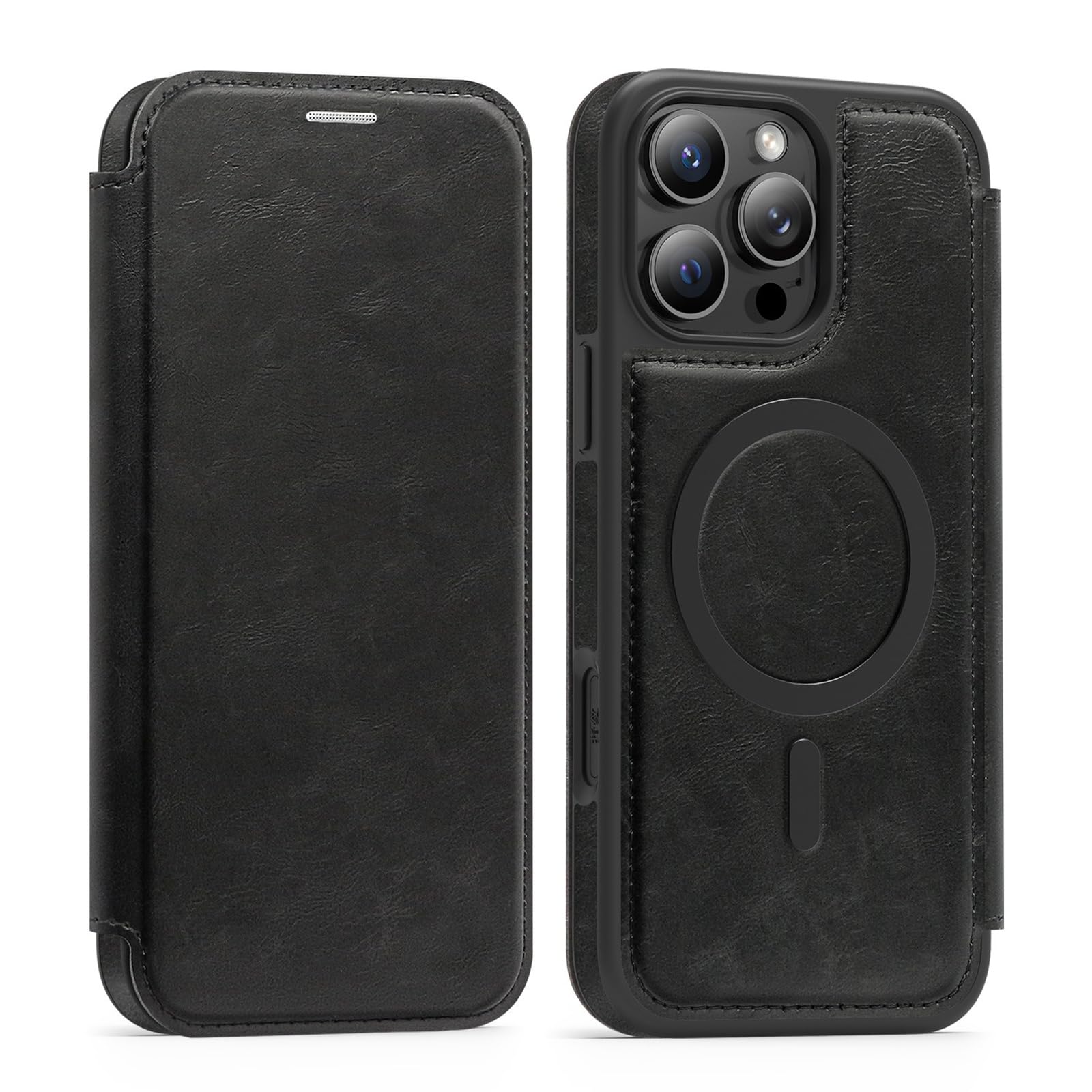Étui cuir iPhone 14 Pro MagSafe clapet élégant protection - 8