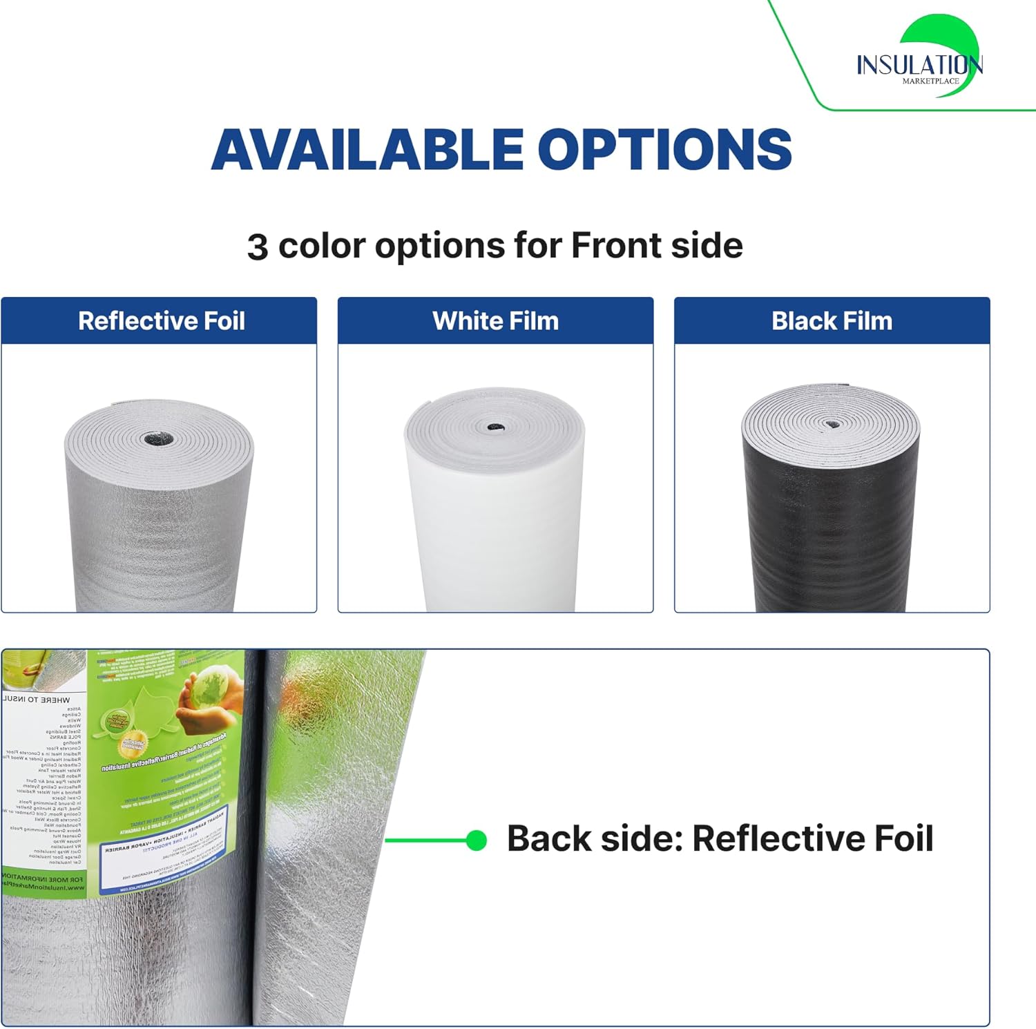 SmartSHIELD -10mm 48" x 50ft R22 Reflective Insulation roll, Foam Core Radiant Barrier, Thermal Insulation Shield - Foil / Foil