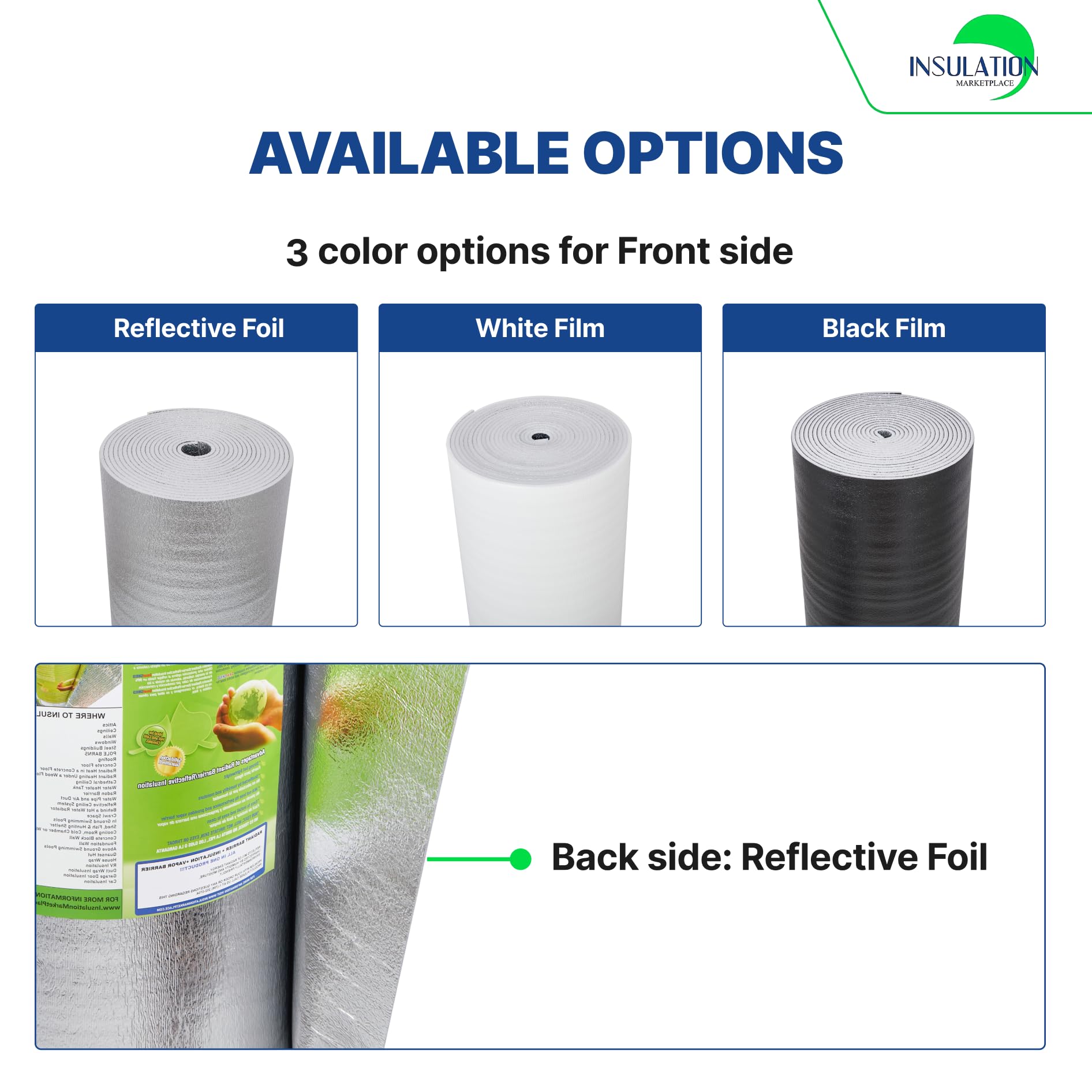 INSULATION MARKETPLACE SmartSHIELD -10mm Reflective roll, Foam Core Radiant Barrier, Thermal Shield - Engineered Foil (48" x 25ft)