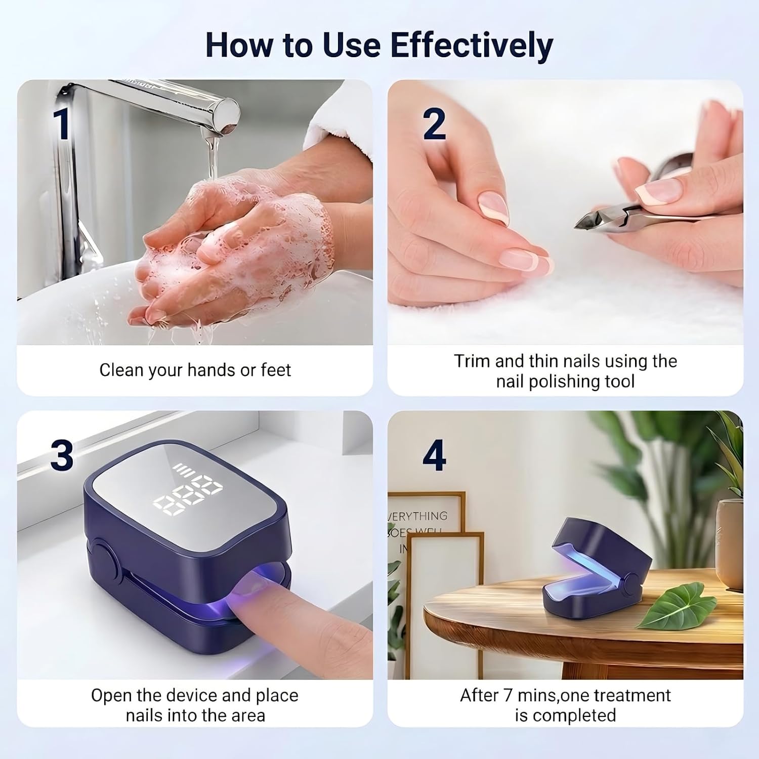 LED Nail Care Light Device for Toenails & Fingernails