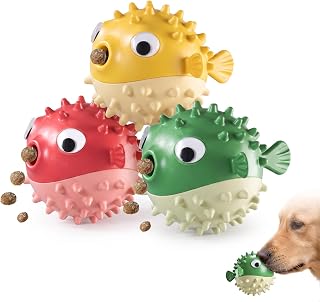 Lot de 3 Jouets pour Chiens Interactifs – Dog Treat Ball en Caoutchouc – Jouet Chiot Occupation & Distributeur de Friandises pour l'Entraînement