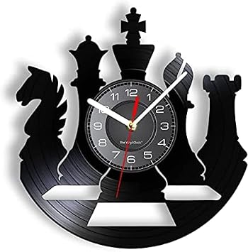 30cm Wall Clock Vintage Chess Wall Clock Wall Clock Chessboard Chess Pieces Laser Cutting Wall Clock Artwork