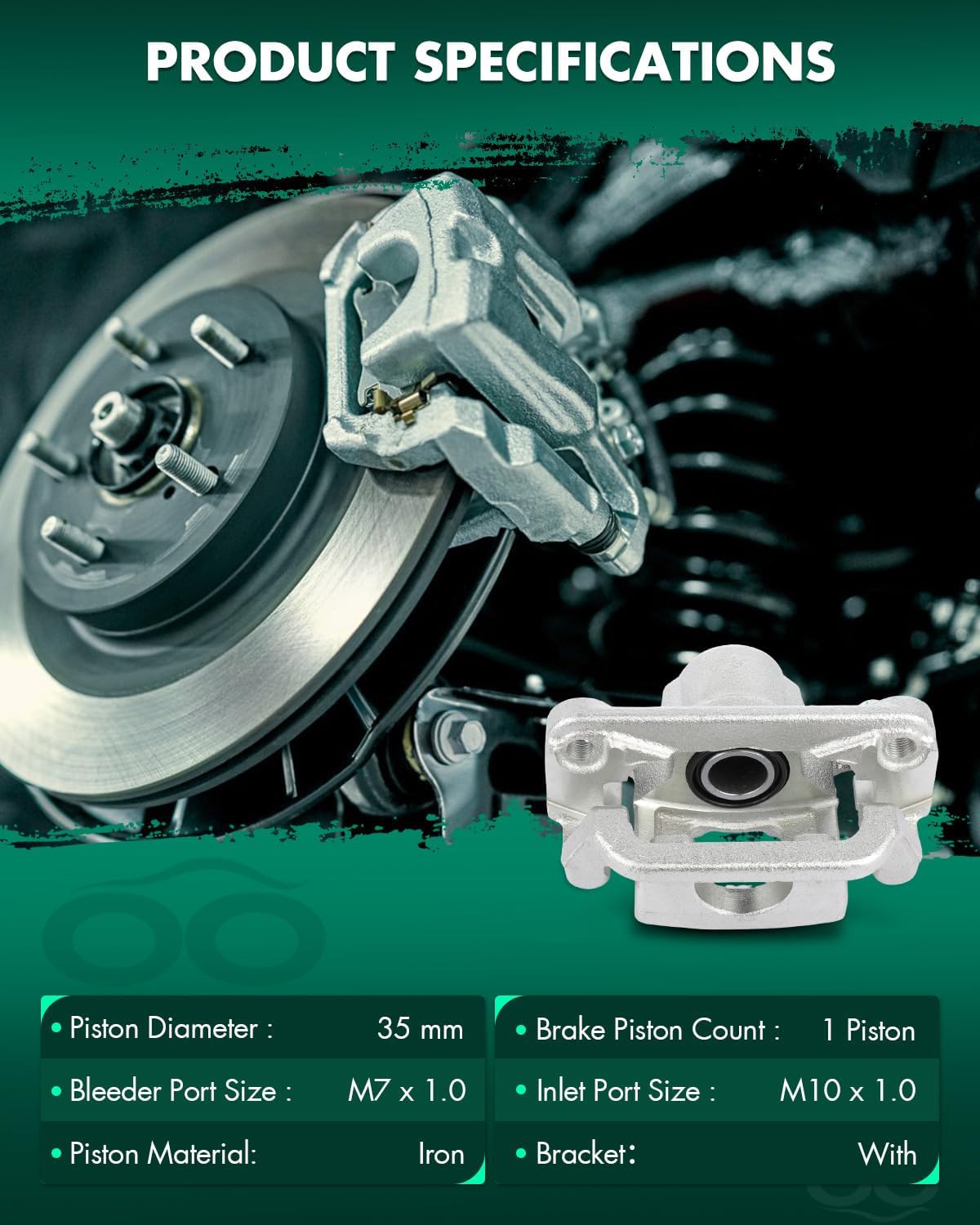 SCITOO Rear Right Brake Caliper With Bracket 19-B2781A Compatible For Nissan Altima 2002-2006 2013-2018 For Nissan Maxima 2003-2007