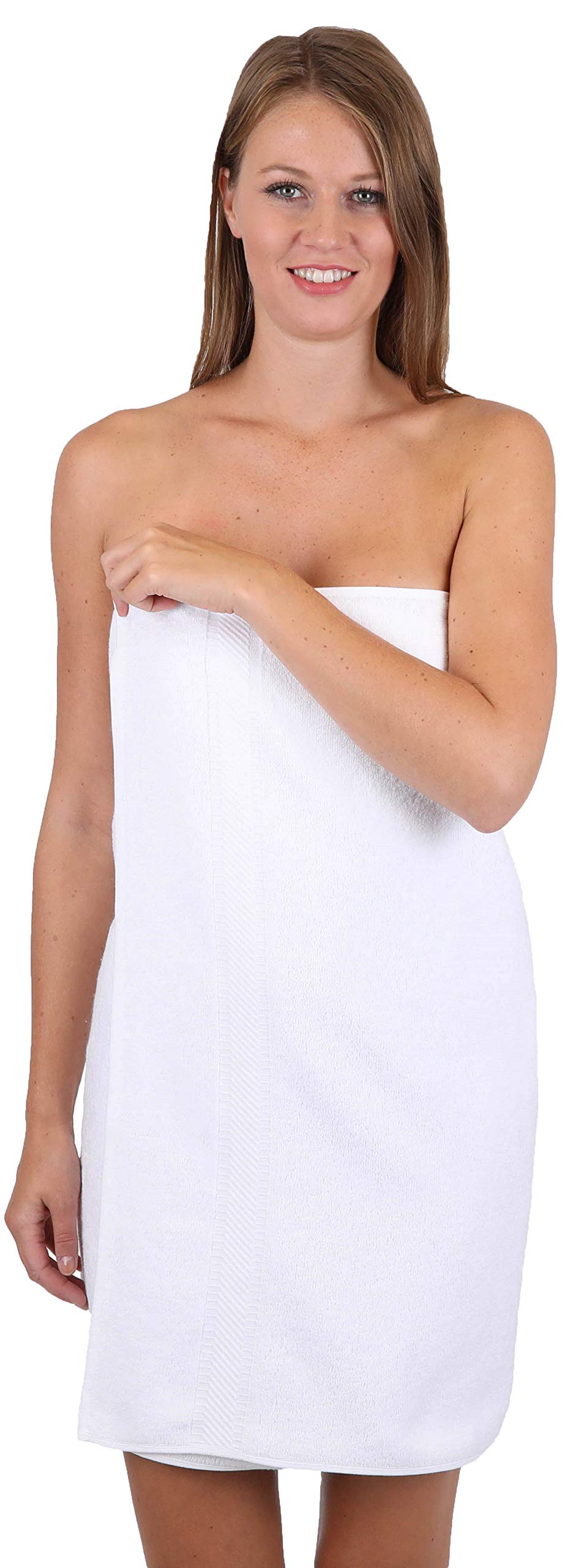 Lot de 4 Draps de bain tissu éponge 100% Coton Blanc 70 x 130 cm