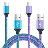USB to USB C Cable 3A Fast Charging for iPhone 17 Pro Max Air 16e/16 Pro Max/16 Plus/16/15 Pro Max,2Pack 6FT Android Car Charger Power Cord for Samsung Galaxy A17 Z Flip7 S25 A56 A36 A26 A55 A35 A25