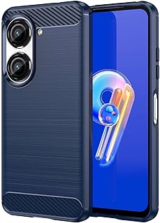 Capa de celular para ASUS ZenFone 9, fibra de carbono refinada, antiqueda, anti-impressões digitais, proteção total