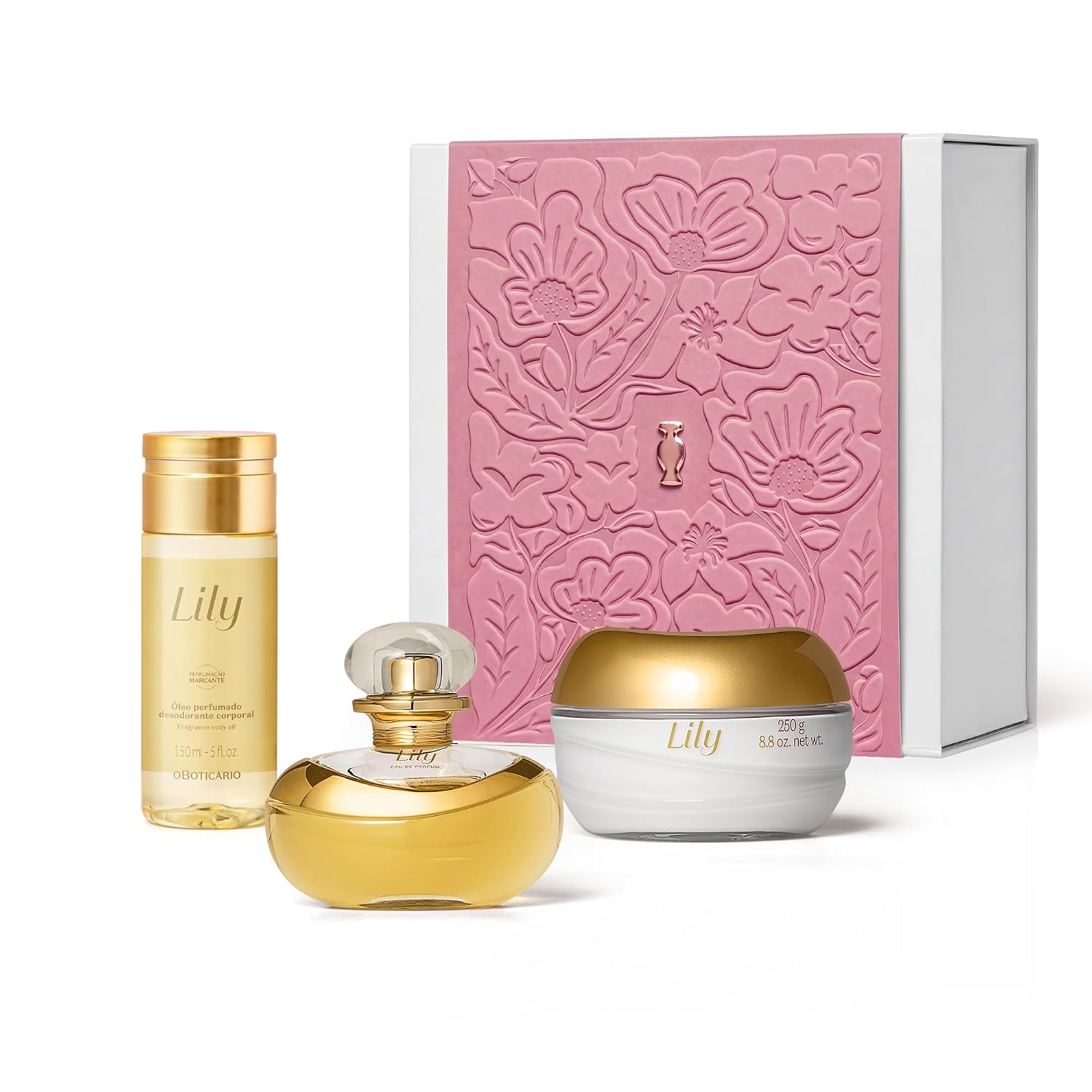 O BOTICARIO Lily Women's Perfume Gift Set Trio, 3-Piece