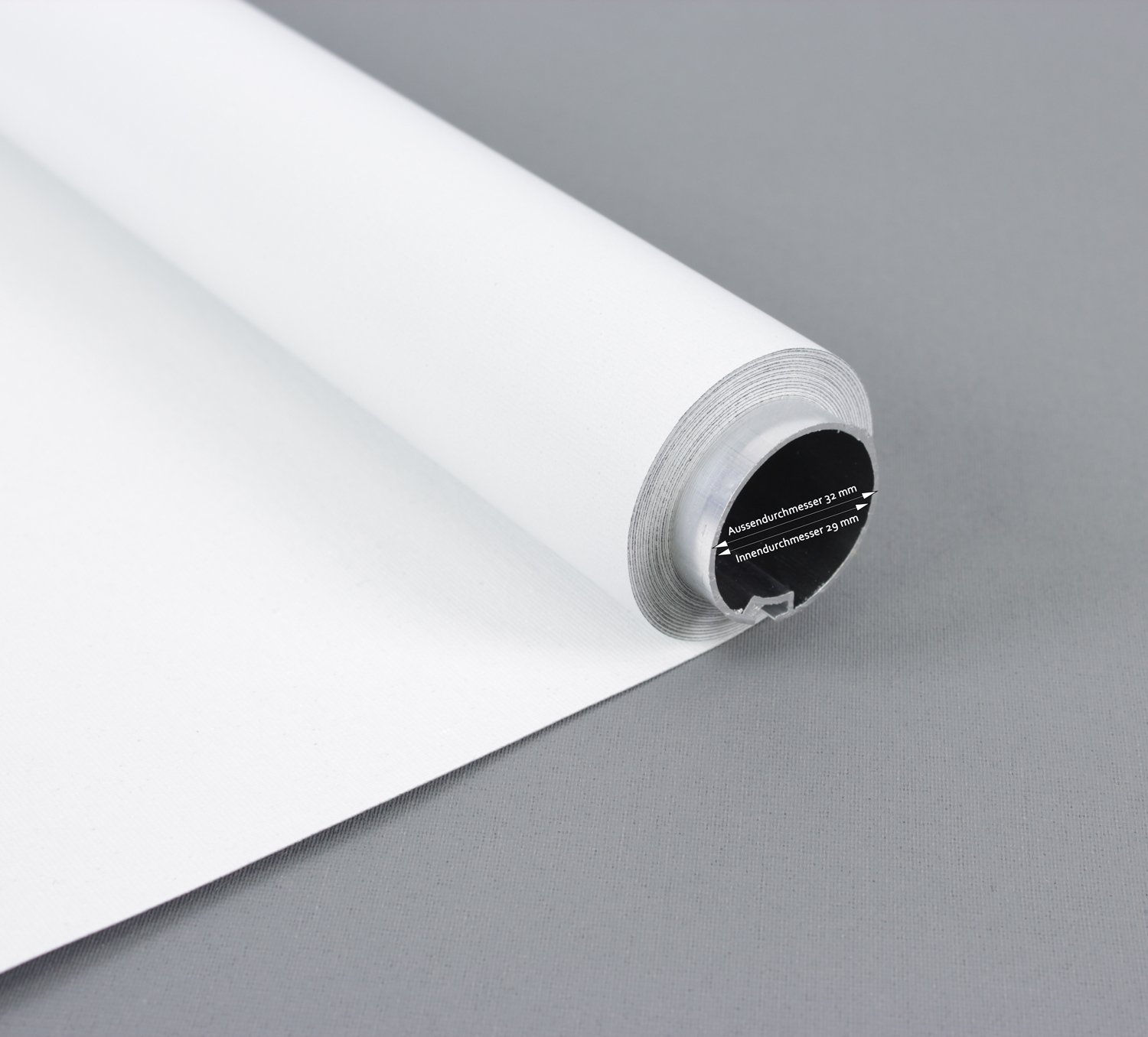 Sichtschutzrollo Maxi - Rollos nach Maß - 32 mm Rollowelle - Stoffbreite bis 250 cm, Höhe bis 300 cm - Hier: bis 190 cm x 300 cm (BxH) - hellgrau (4934) - mit & ohne Bohren