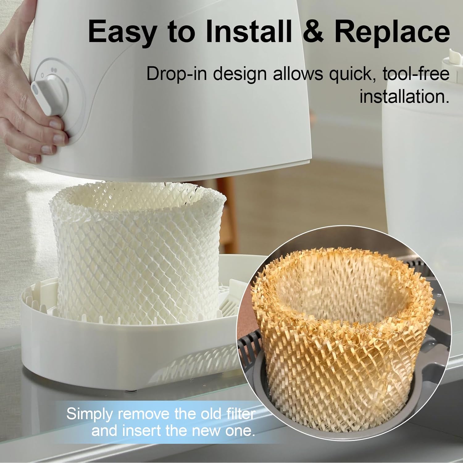 Humidifier Filter C Replacement – Compatible Wicking Filters for Models HC-888, HC-888N, HCM-890, HEV-320B, HEV-320W, DCM-200, DH-890, D88 (4 Pack)