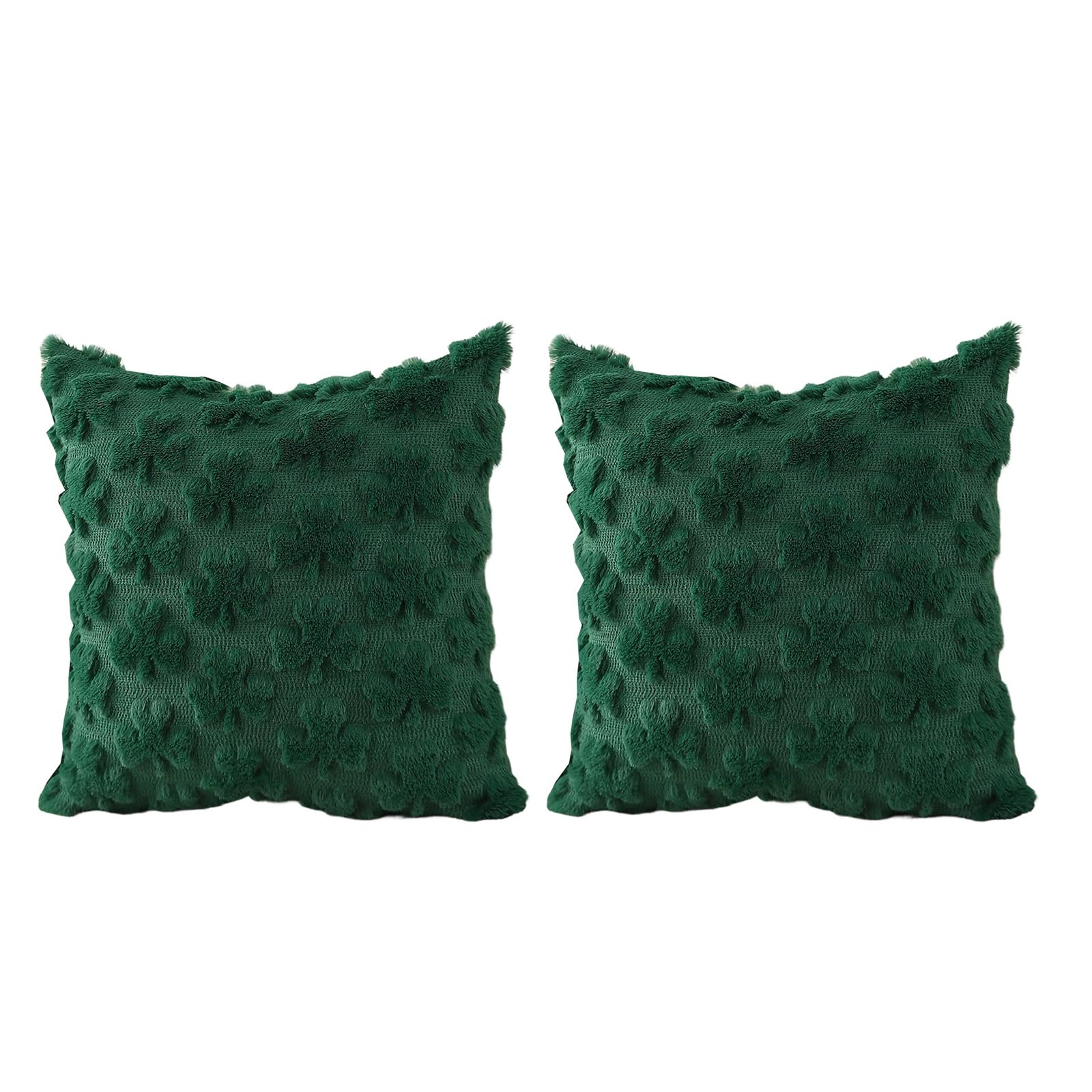 Nucelit Holiday Shamrocks Plush Square Cushion Cover 3D Faux Furs Texture Throw Pillow Case for Patricks Irish Holiday Irish Dcorative Pillow Case Car Throw