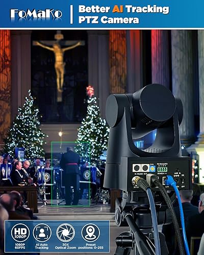 Miniatura 3 de FoMaKo Cámara PTZ 30X Paquete HDMI 3G-SDI IP PoE HDMI PTZ Cámara para culto a la iglesia (2 piezas) controlador PTZ PoE IP PTZ Teclado controlador