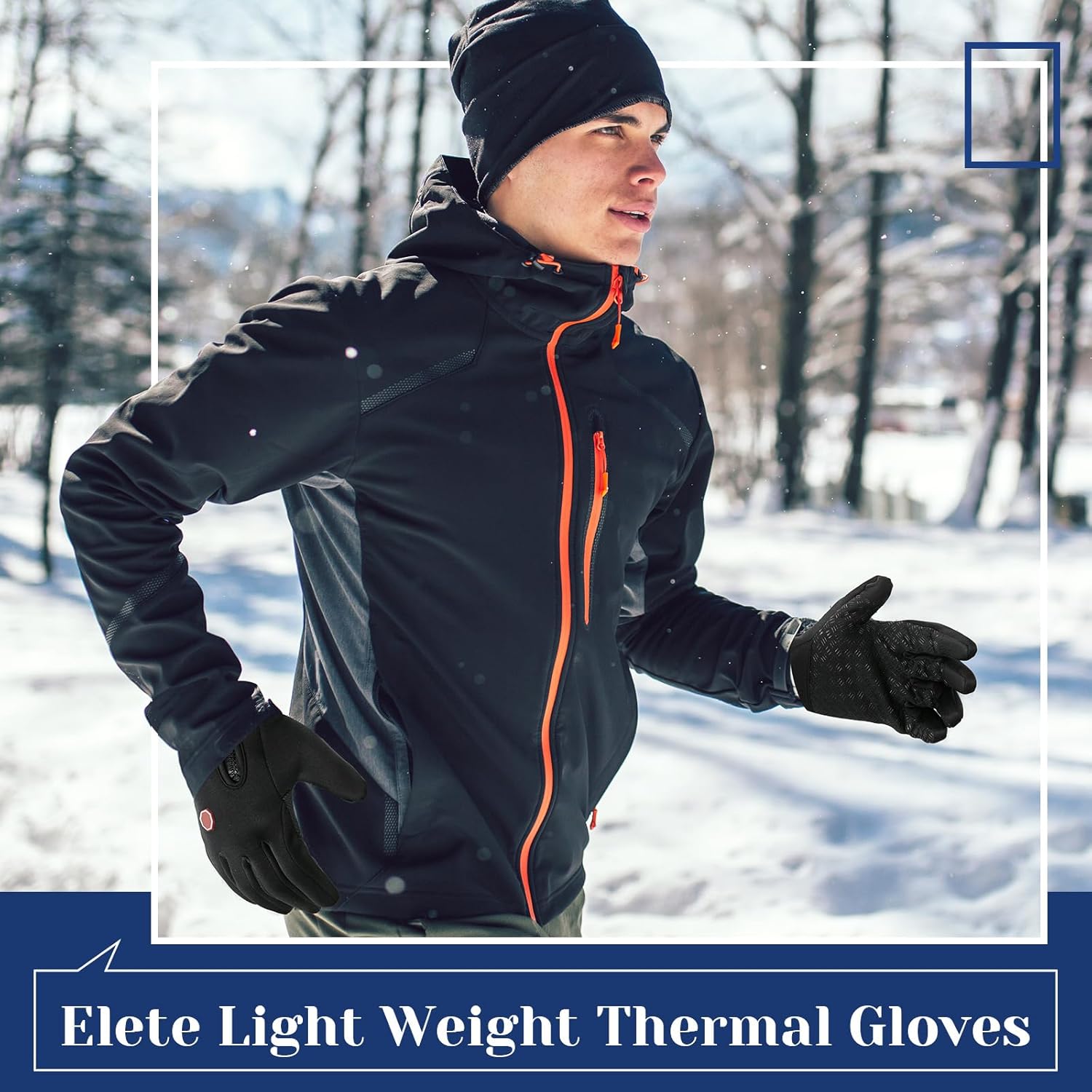 Zhanmai 3/6 Pairs Outdoor Winter Touchscreen Gloves Windproof Waterproof Thermal Gloves for Running Hiking for Men Women