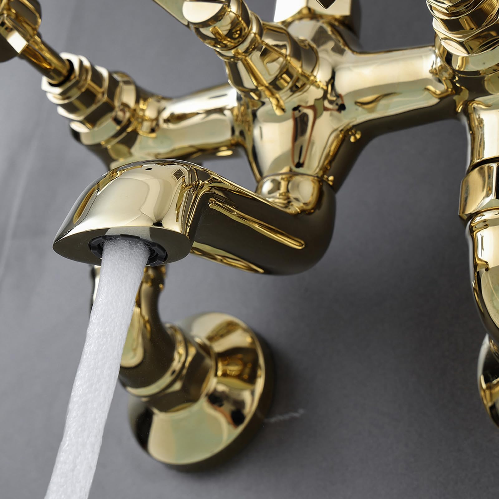 Generico Miscelatore Tradizionale per Vasca da Bagno a Parete da 150 Mm Rubinetto Miscelatore per Vasca E Doccia Maniglie per Rubinetto Rubinetto A Doppia Leva per Vasca Oro