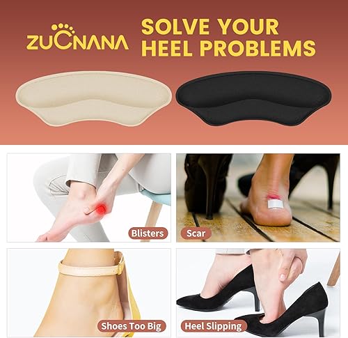 Miniatura 2 de Forro de empuñaduras de talón para zapatos sueltos (8 pares16 piezas), insertos de cojín de talón para mujeres y hombres, zapatos demasiado grandes,