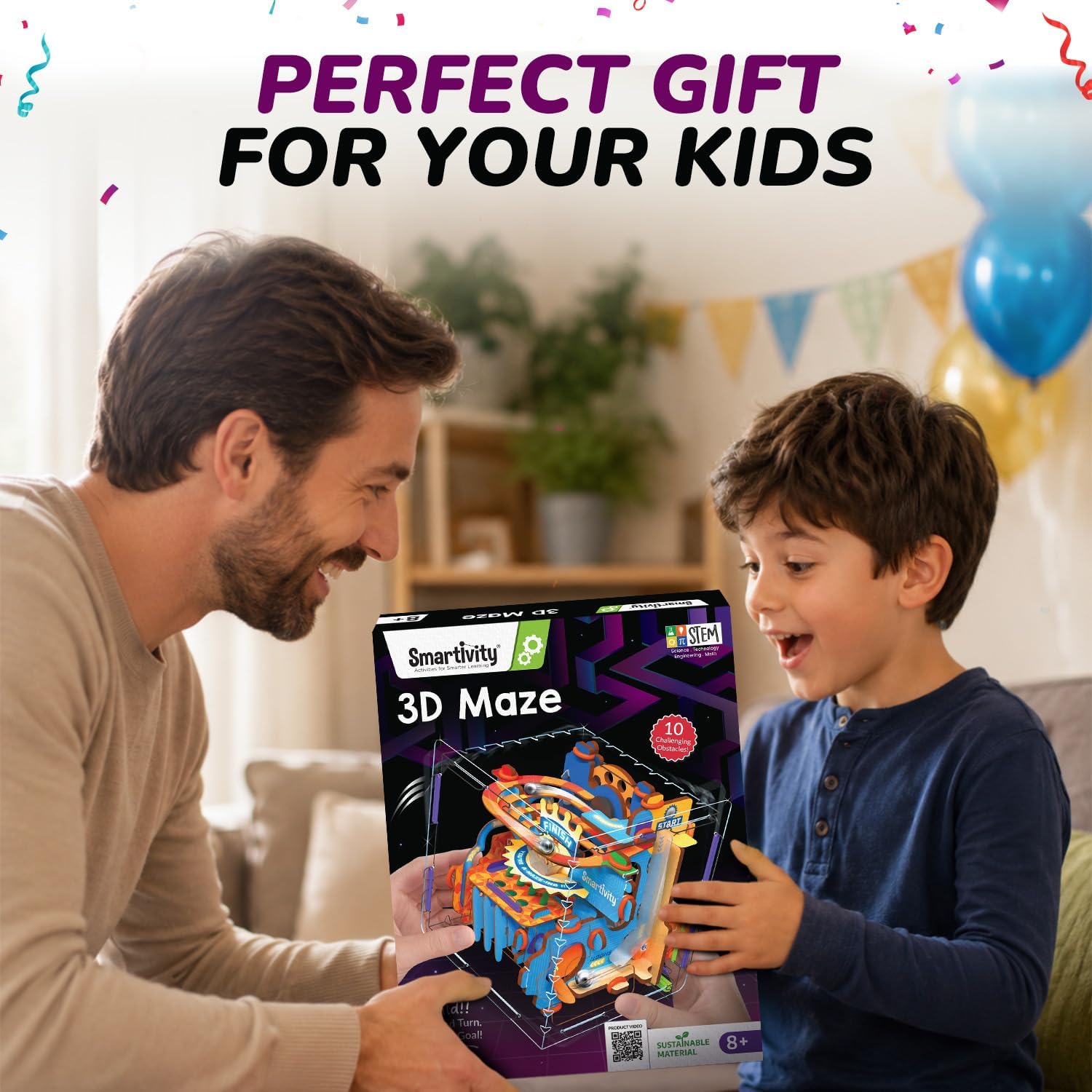 Smartivity 3D Maze STEM Toy for Kids 8-14 Years | Gravity Balance Puzzle with 10 Challenges | Builds Focus & Coordination | Screen-Free Birthday Gift for Kids