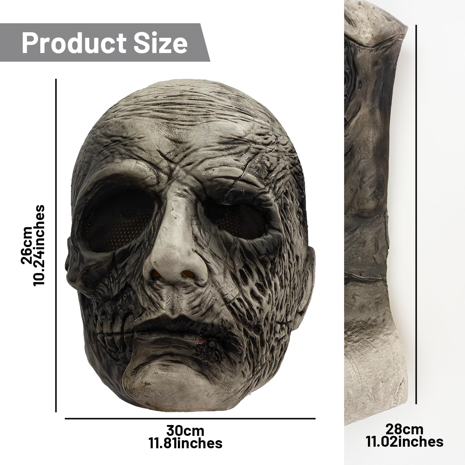 PartyHop Horror Skull Mask Scary Latex Full Head Realistic Zombie Masks Fancy Dress for Halloween Carnival Costume Party - Image 2