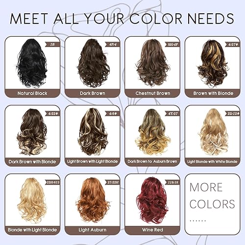 Miniatura 5 de HSLHDI Extensión de cola de caballo, extensión de cola de caballo con clip de garra para mujer, extensiones de cabello corto y rizado, peluca de