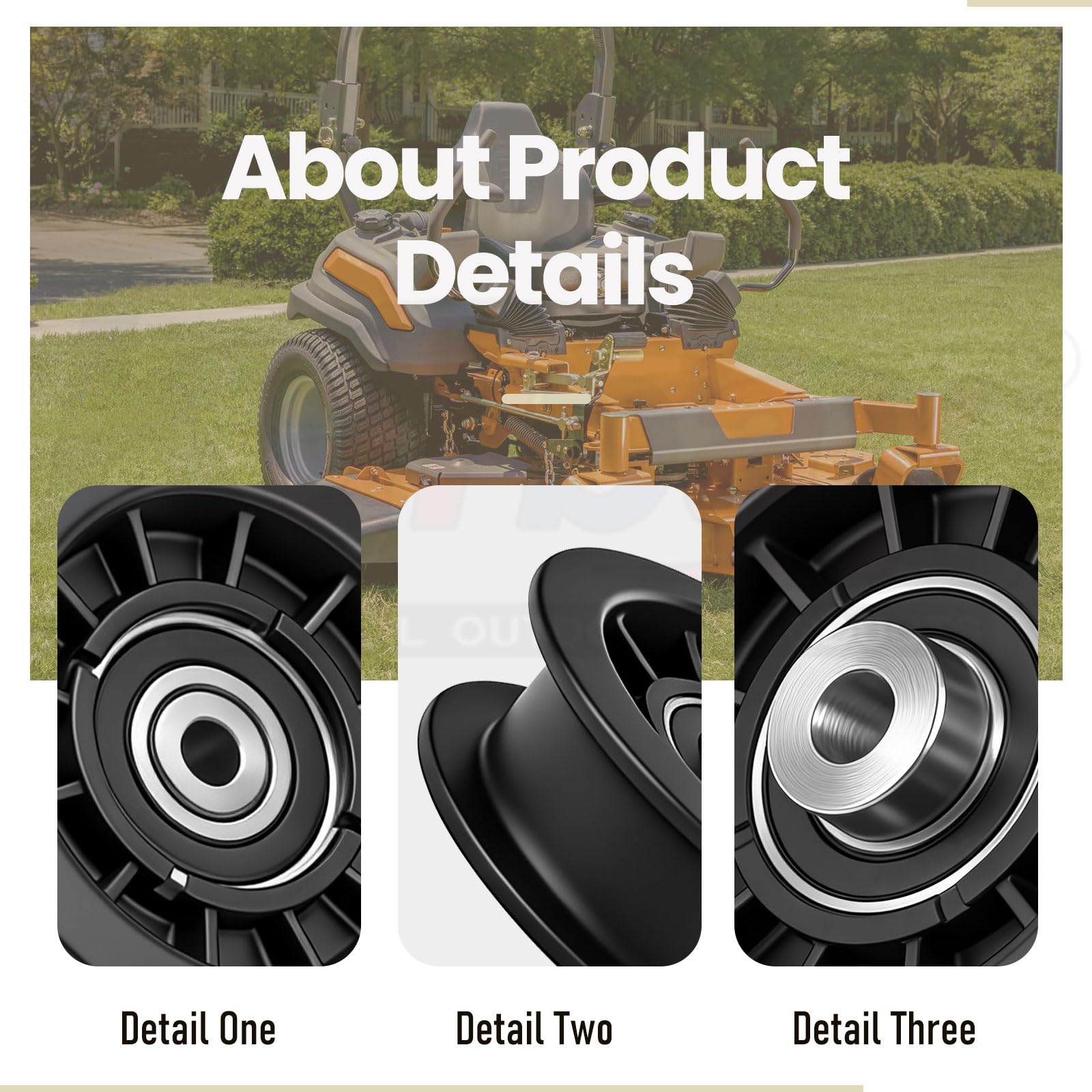 Karbay 539110311 - Polea tensora de repuesto para tractor de césped compatible con Husqvarna Craftsman Poulan cortacésped de giro cero 14259 84005748-3/8 pulgadas ID y 3-1/2 pulgadas OD (paquete de 1)
