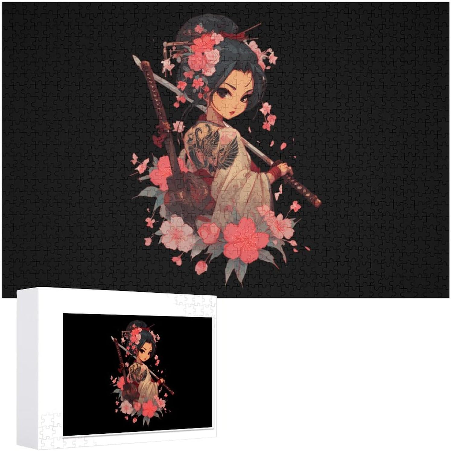 Japanese Geisha Puzzles for Adults 1000 PCS Wooden Jigsaw Puzzle Wall Decor Christmas