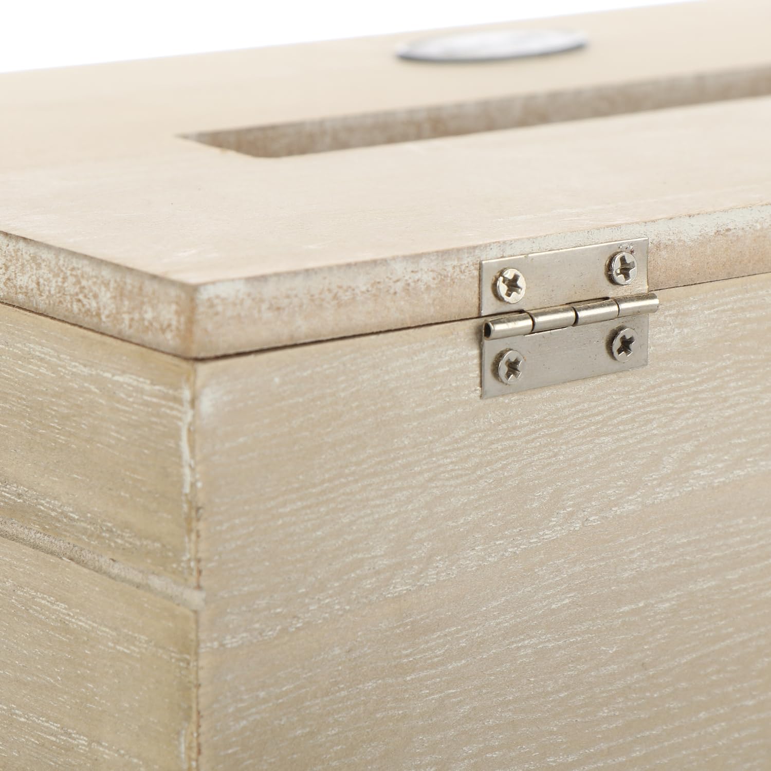 COM-FOUR® drewniane pudelko na chusteczki kosmetyczne - pudelko na chusteczki z pokrywka na zawiasach - dozownik reczników do lazienki, sypialni i salonu (25x13.5x9cm)