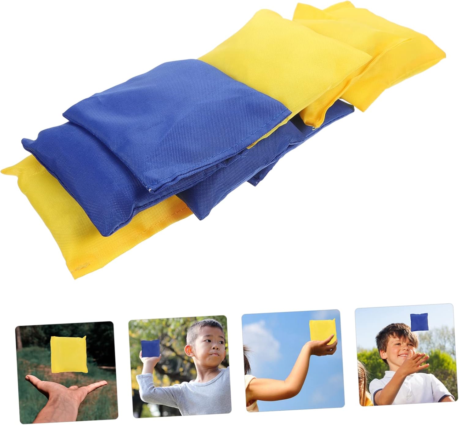 POPETPOP 8pcs Canvas Plastic Boys and Girls Bean Bag Toss Game Small Toss Bean Bags Outdoor Indoor Games Beanbags for Boys and Girls Physical Exercise Toys