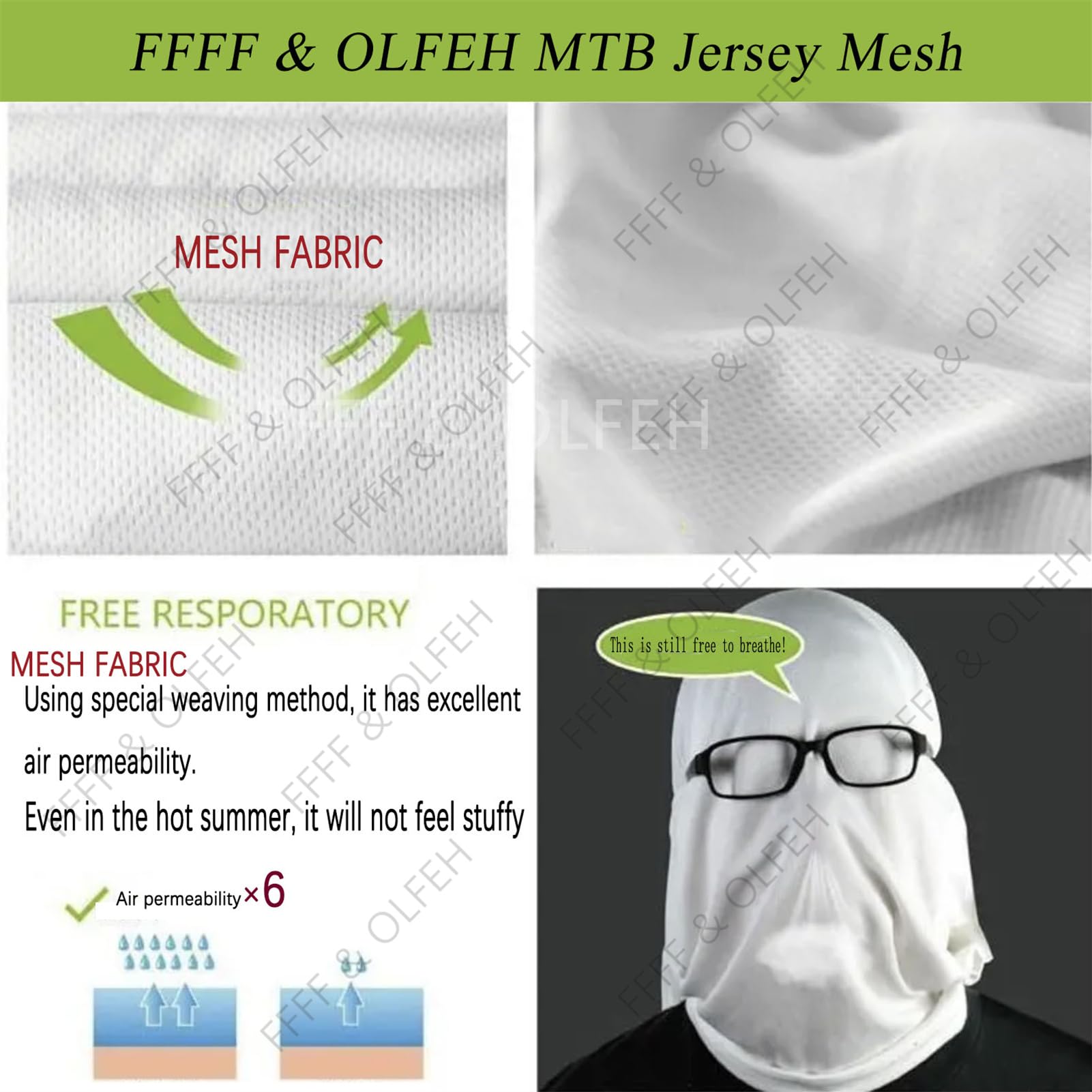 FFFF & OLFEH Camiseta de Ciclismo Manga Corta Hombre Bicicleta Verano MTB