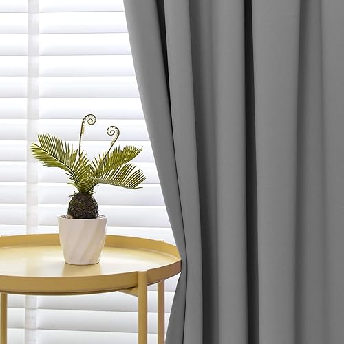 Miniatura 6 de Yakamok Cortinas opacas para oscurecer la habitación, con aislamiento térmico, bolsillo para barra, cortinas de ventana para sala de estar, 38 x 54